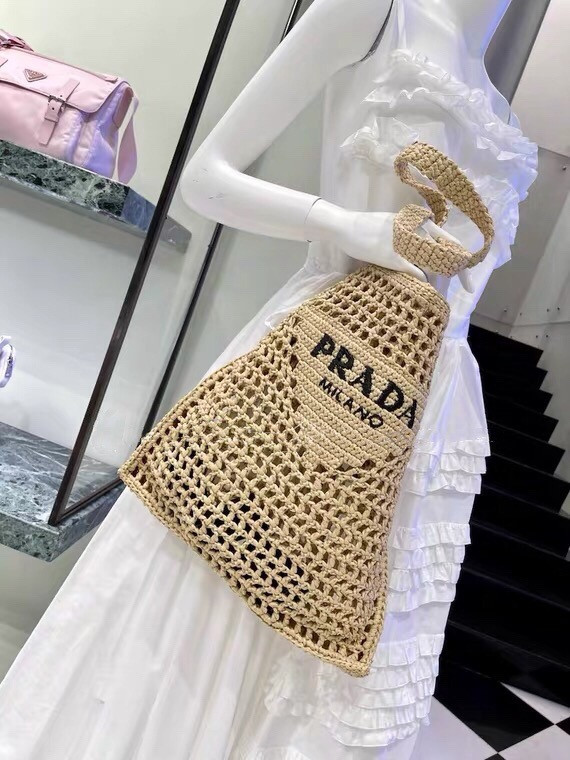 HOT SALE Prada Raffia tote bag