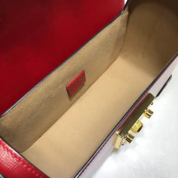 GUCCI Padlock GG small bamboo shoulder bag