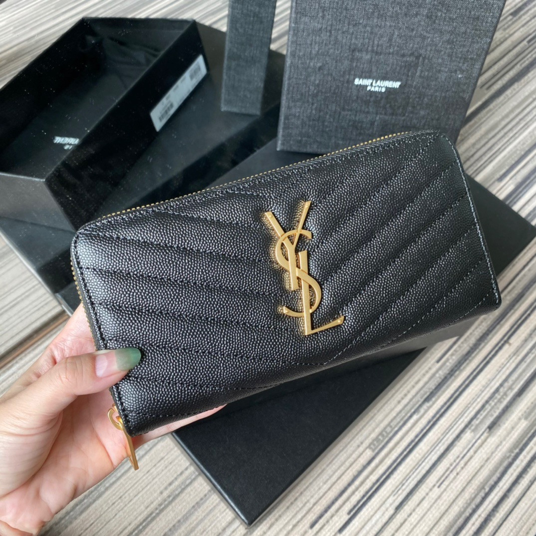 HOT SALE YSL MONOGRAM ZIPPY WALLET