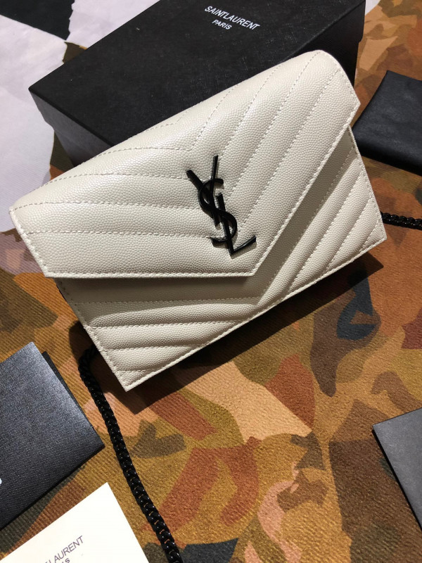 HOT SALE YSL CASSANDRE MATELASSÉ CHAIN WALLET