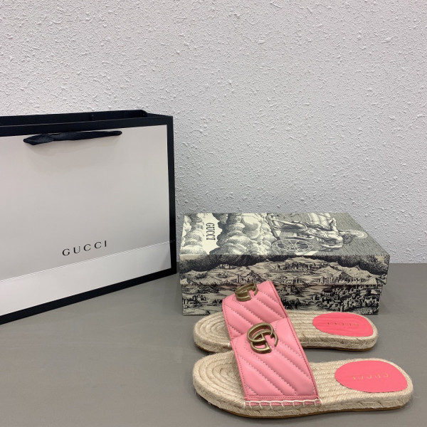 HOT SALE GUCCI Leather espadrille sandal