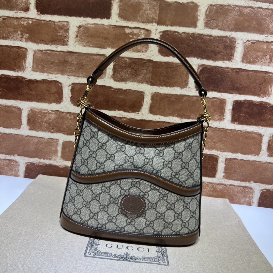 HOT SALE GUCCI Large shoulder bag with Interlocking G