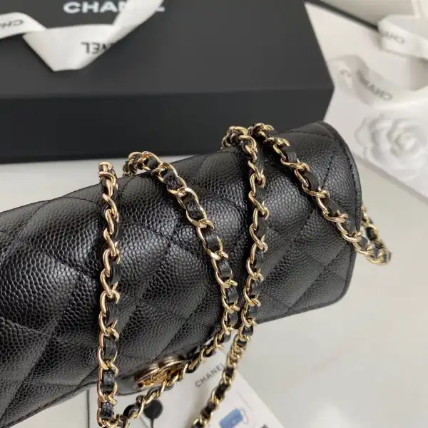 CHANEL GLASSES CASE WITH CHANELASSIC CHAIN