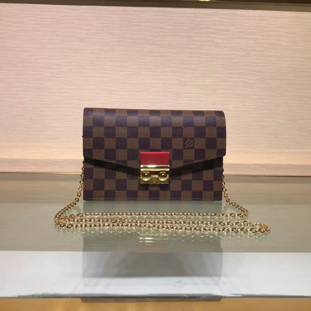 First Bag Ru LOUIS VUITTON CROISETTE CHAIN WALLET