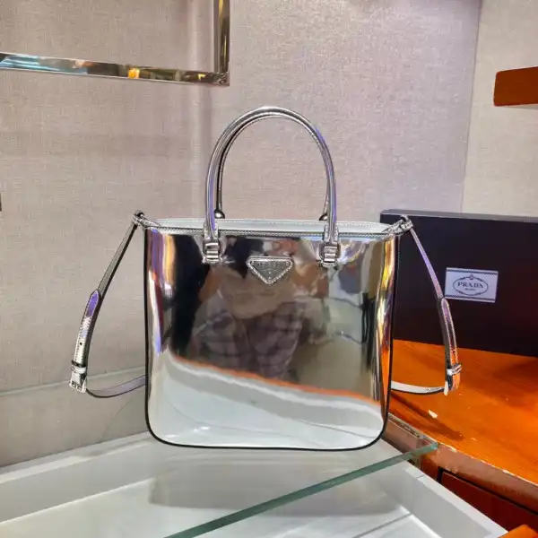 PRADA LARGE brushed leather tote