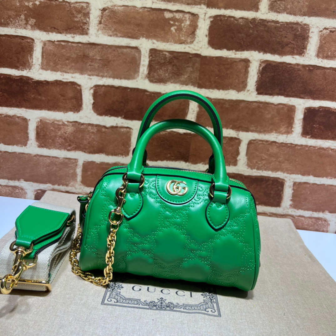 HOT SALE GUCCI GG matelassé leather top handle bag