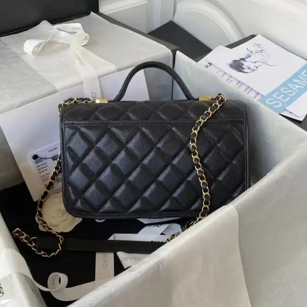 CHANEL SMALL FLAP BAG WITH TOP HANDLE