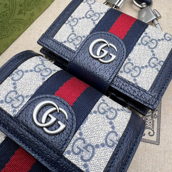 HOT SALE GUCCI Ophidia GG mini bag and detachable wallet