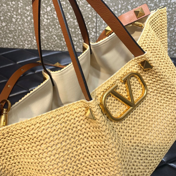 HOT SALE VALENTINO MEDIUM STRAW SUMMER TOTE