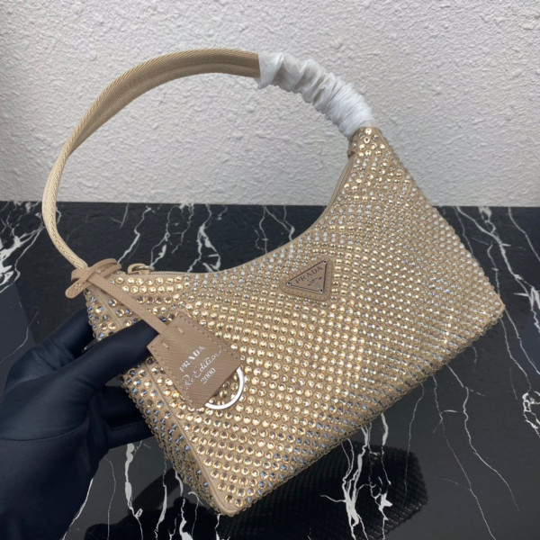 HOT SALE PRADA Satin mini-bag with artificial crystals