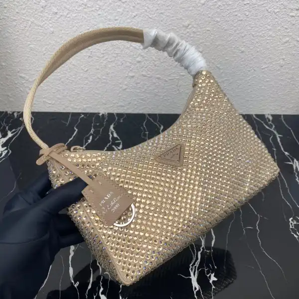 PRADA Satin mini-bag with artificial crystals