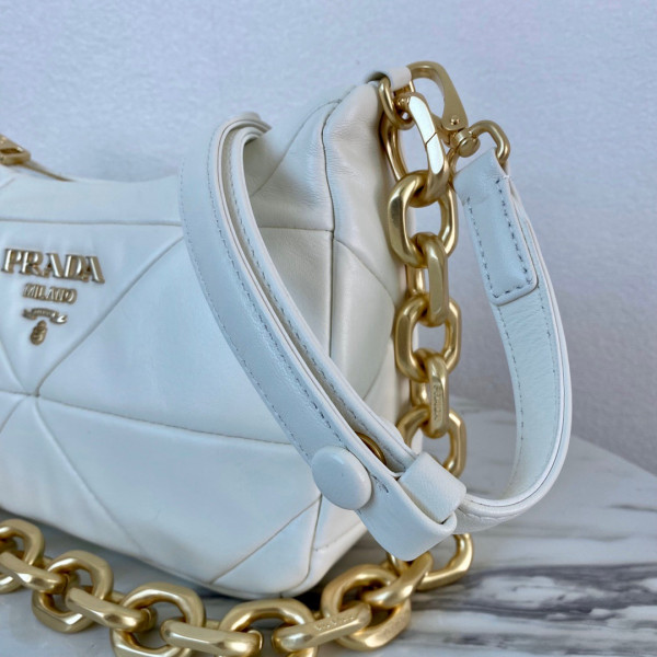 HOT SALE PRADA System nappa leather patchwork bag