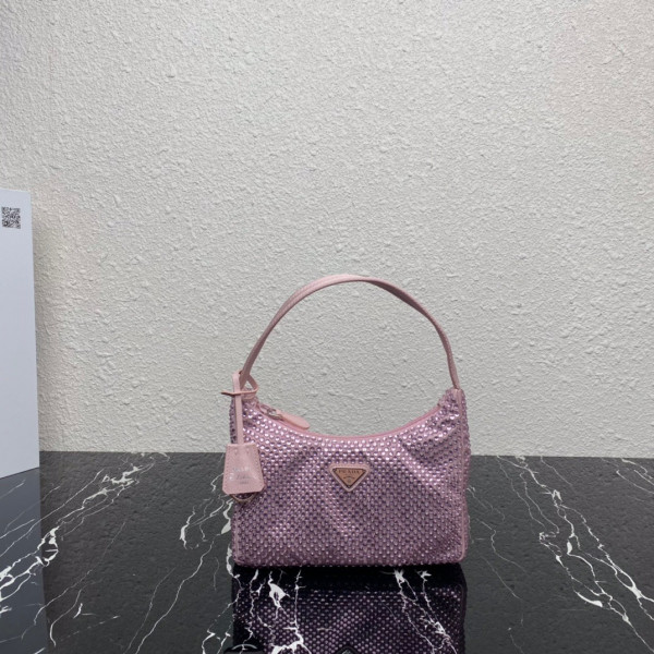 HOT SALE PRADA Satin mini-bag with artificial crystals