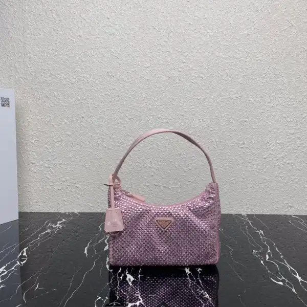 First bag ru PRADA Satin mini-bag with artificial crystals