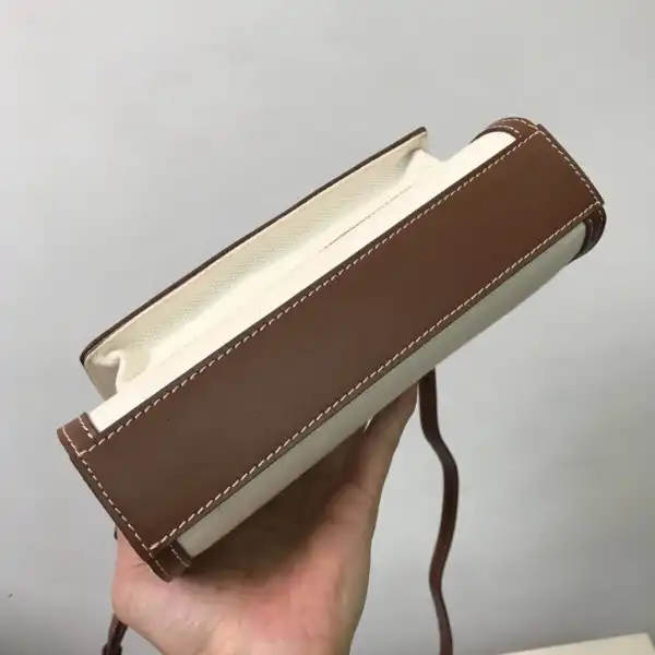 BURBERRY Mini Two-tone Canvas and Leather Pocket Bag