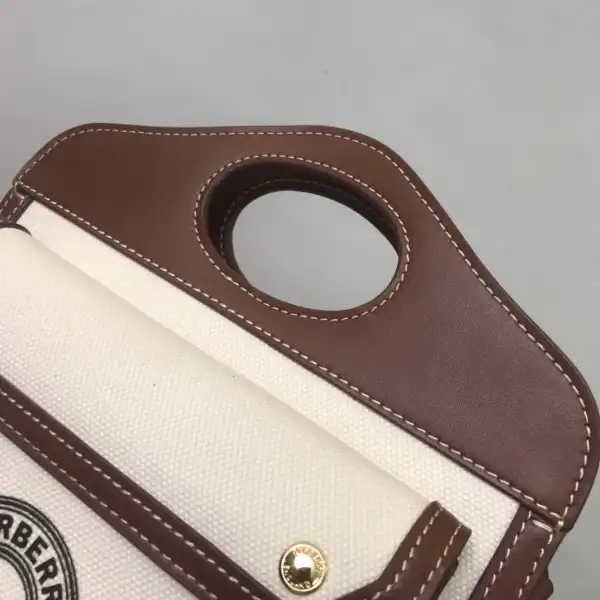 Yupoo bagsoffer BURBERRY Mini Two-tone Canvas and Leather Pocket Bag