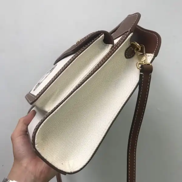 BURBERRY Mini Two-tone Canvas and Leather Pocket Bag