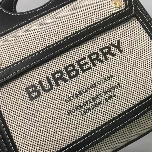 Yupoo bagsoffer BURBERRY Mini Two-tone Canvas and Leather Pocket Bag