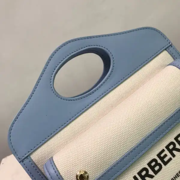 Yupoo bagsoffer BURBERRY Mini Two-tone Canvas and Leather Pocket Bag