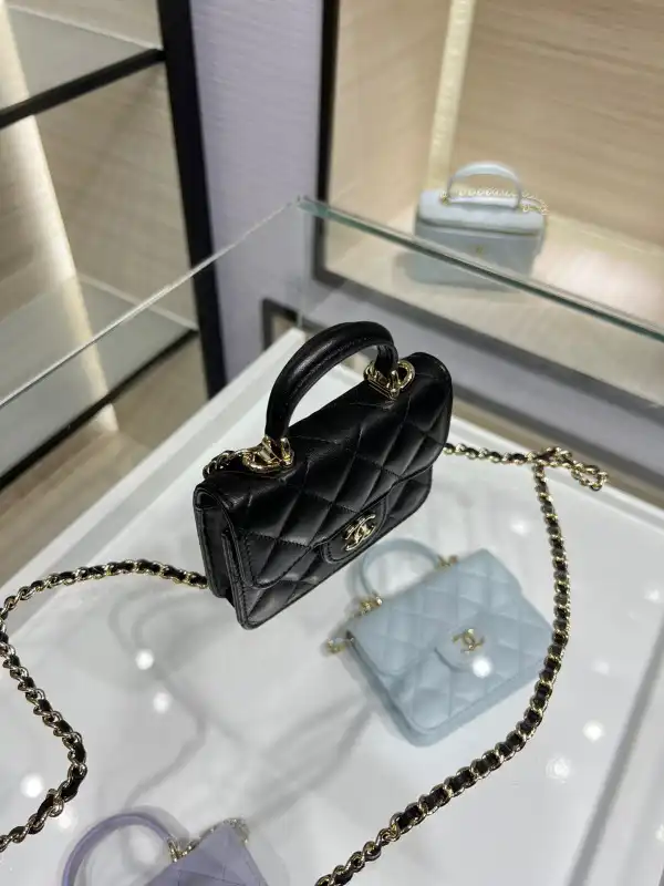 CHANEL FLAP COIN PURSE WITH CHAIN