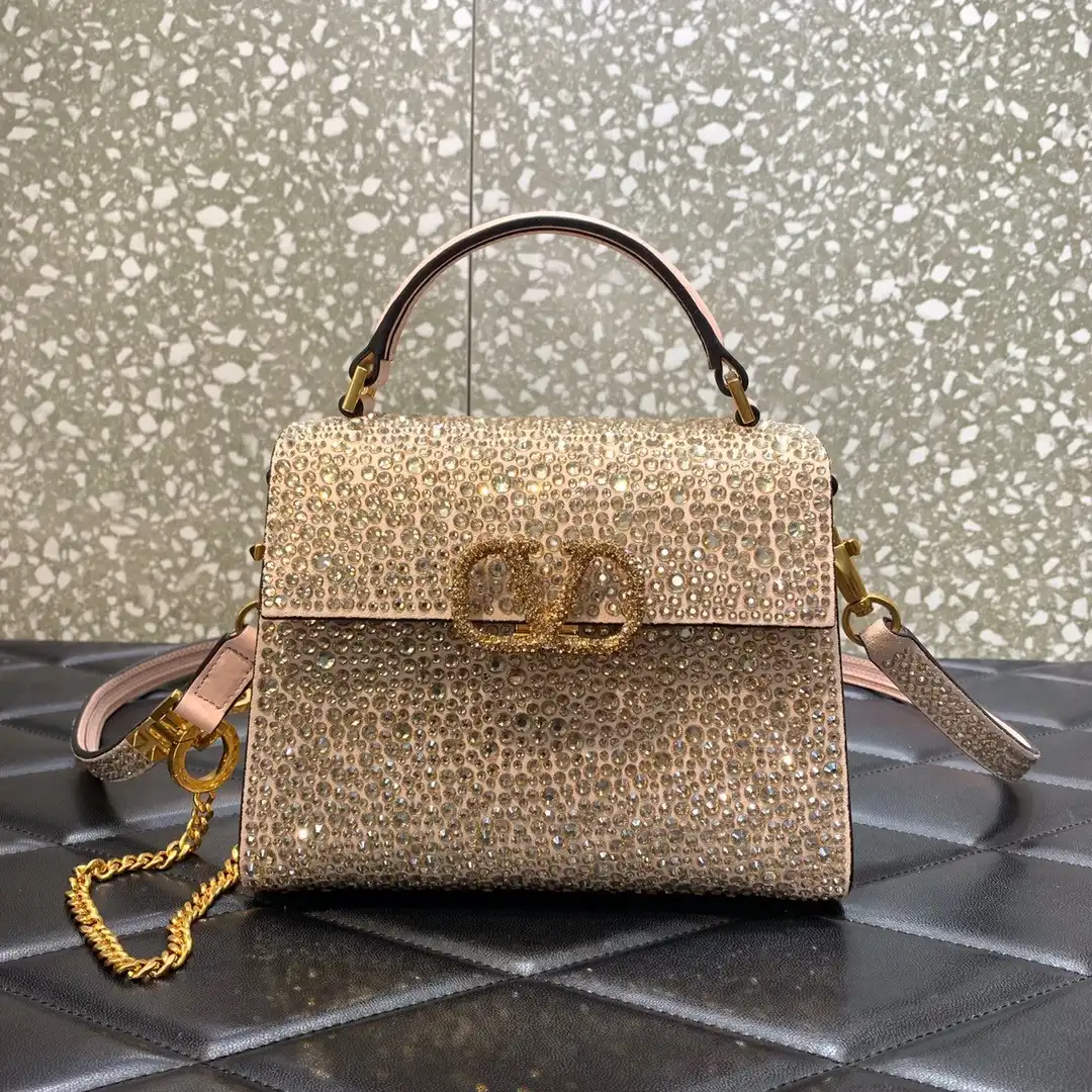 VALENTINO MINI VSLING HANDBAG WITH SPARKLING EMBROIDERY