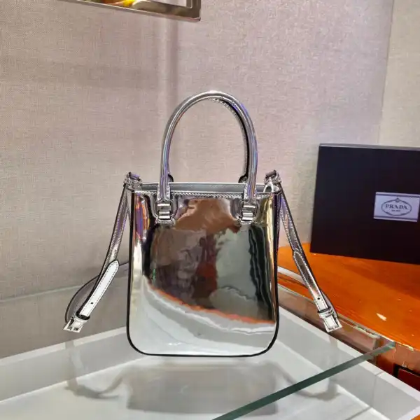 PRADA Small brushed leather tote