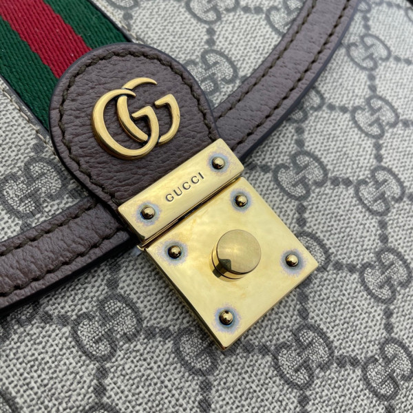 HOT SALE GUCCI Ophidia small top handle bag with Web