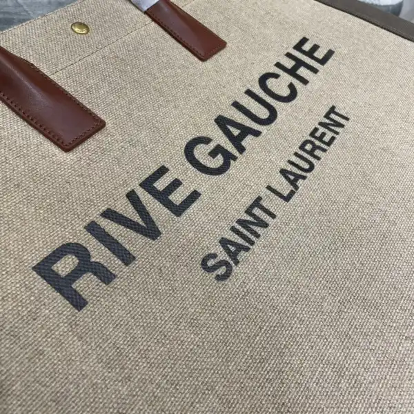 Yupoo bagsoffer YSL RIVE GAUCHE TOTE BAG IN LINEN AND LEATHER