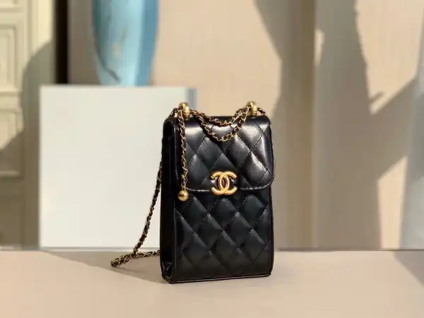 CHANEL PHONE HOLDER WITH CHAIN