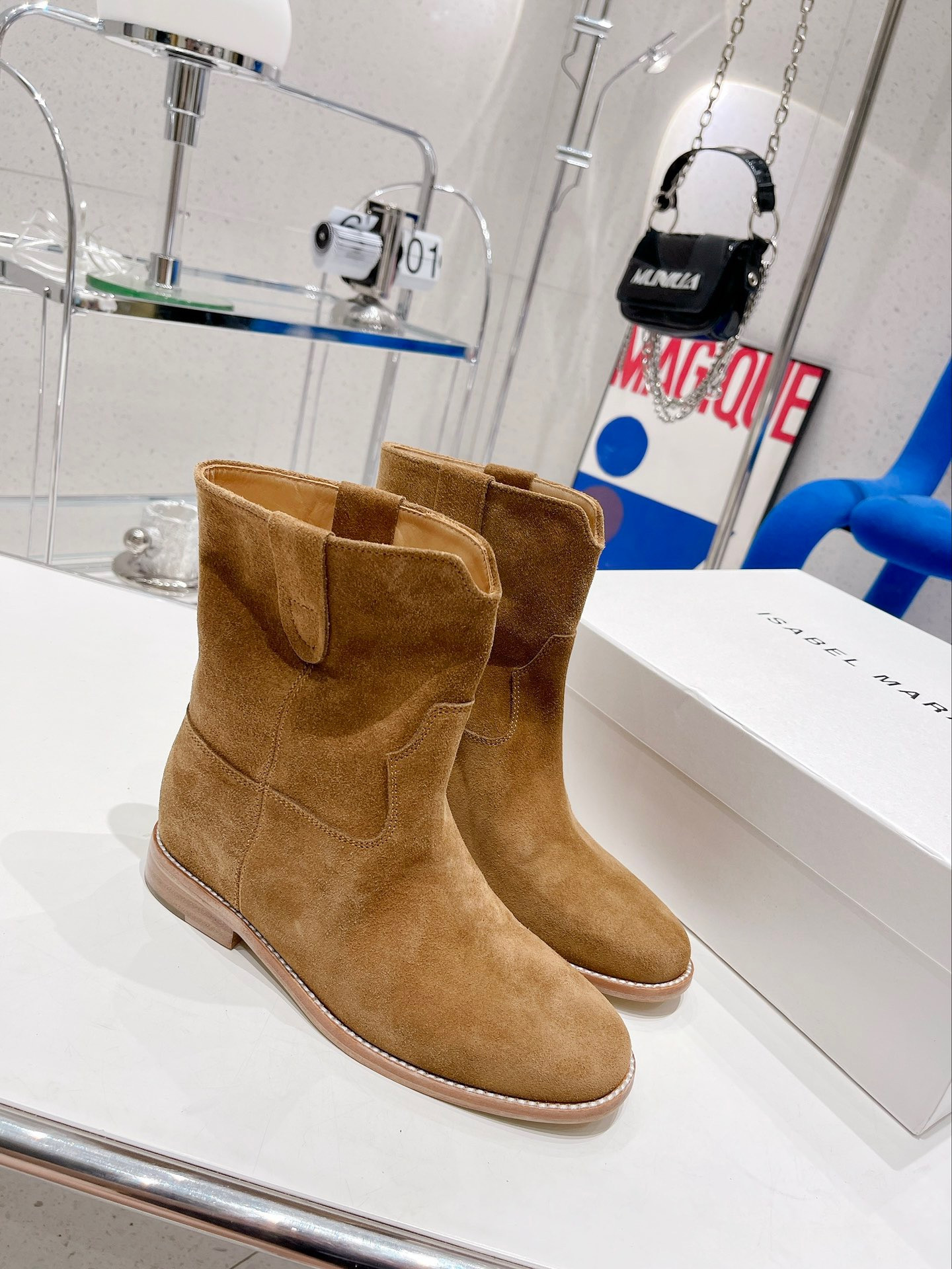 HOT SALE ISABEL MARANT SUSEE SUEDE ANKLE BOOTS