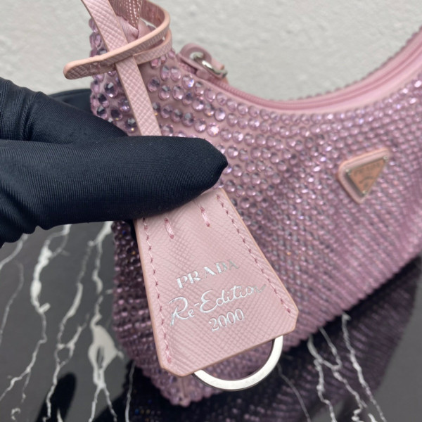 HOT SALE PRADA Satin mini-bag with artificial crystals