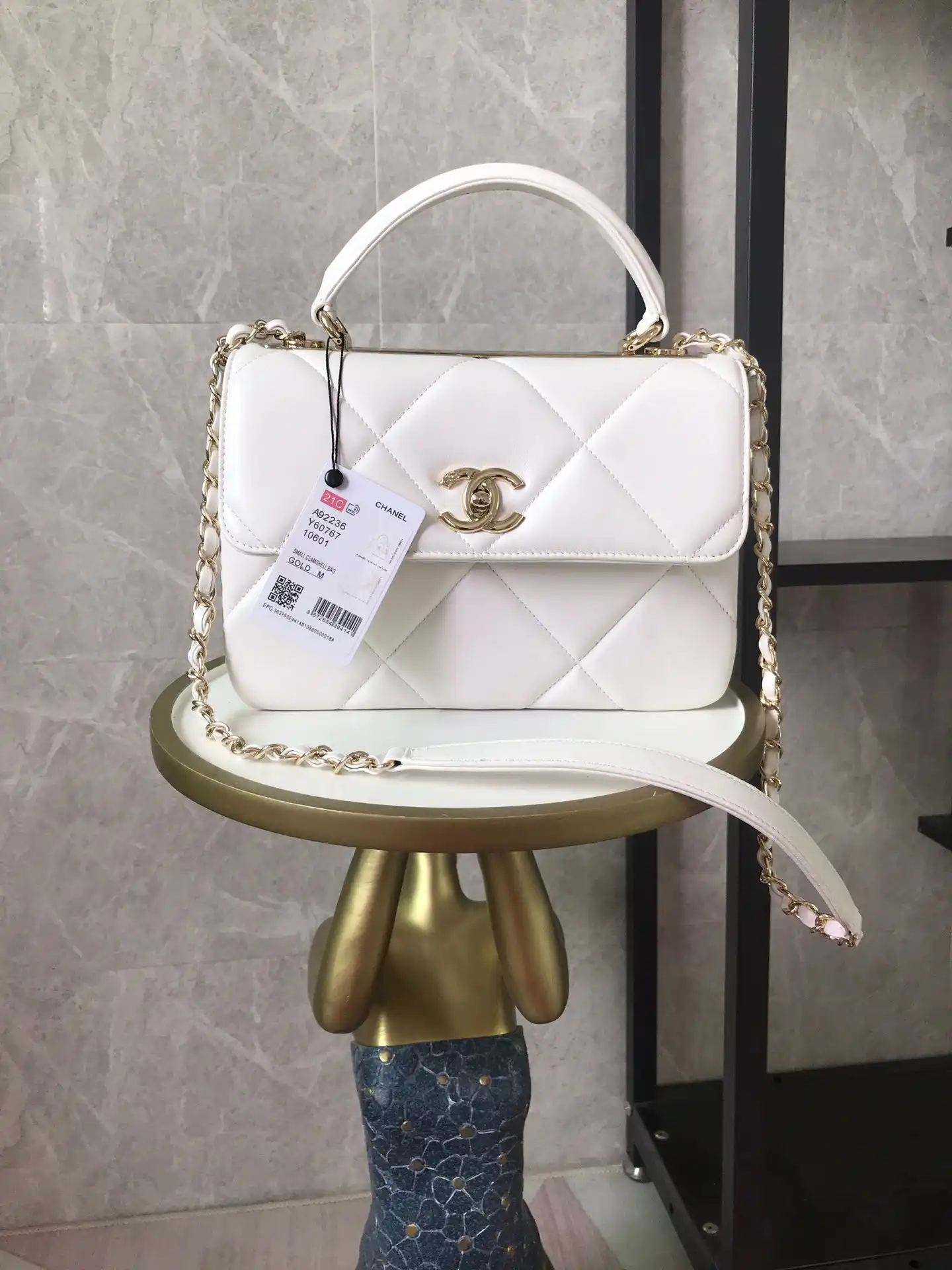 CHANEL FLAP BAG WITH TOP HANDLE