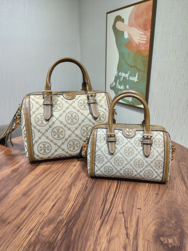 HOT SALE TORY BURCH T MONOGRAM jacquard wine barrel bag