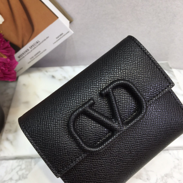 HOT SALE VALENTINO GARAVANI COMPACT VSLING GRAINY CALFSKIN WALLET