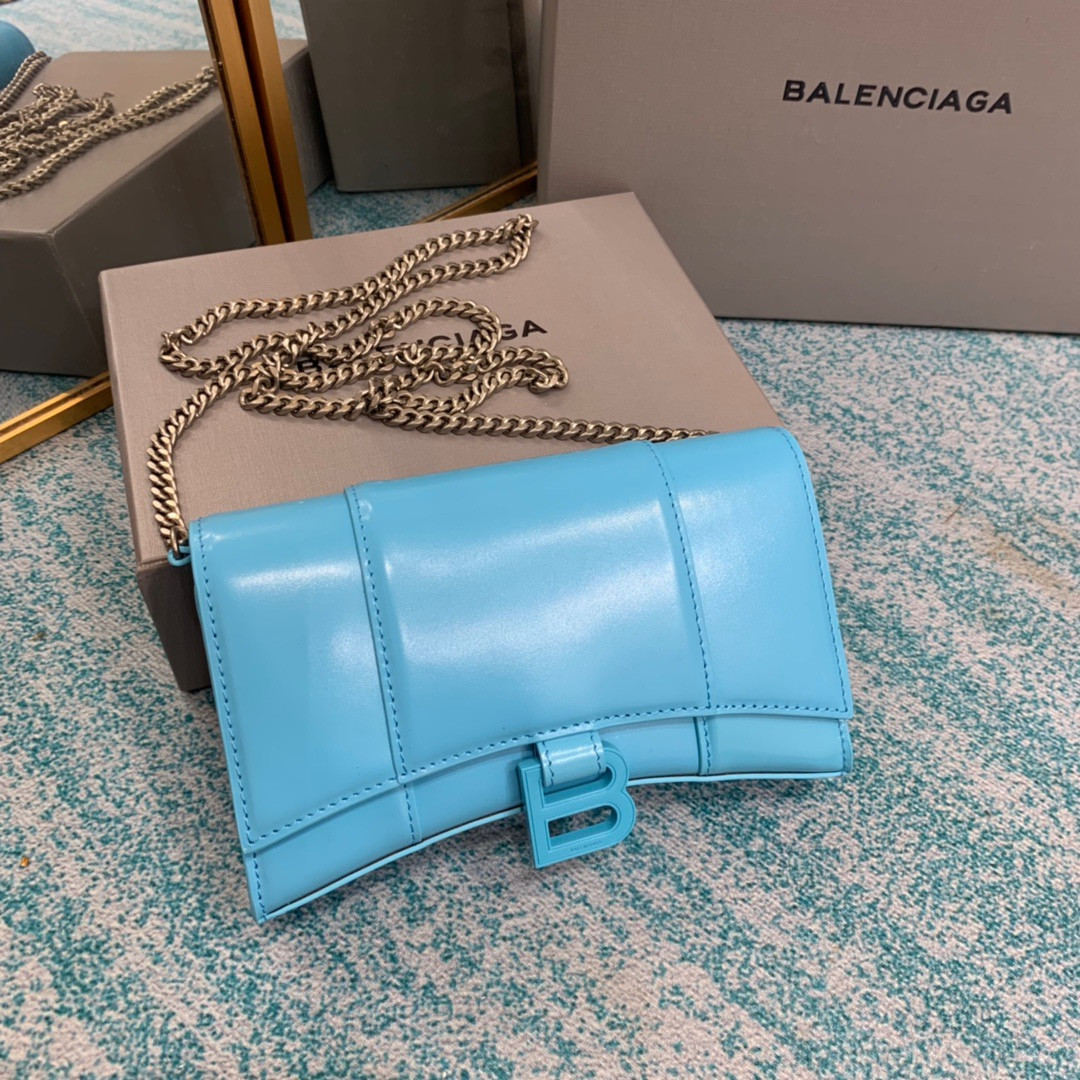 HOT SALE BALENCIAGA HOURGLASS WALLET ON CHAIN