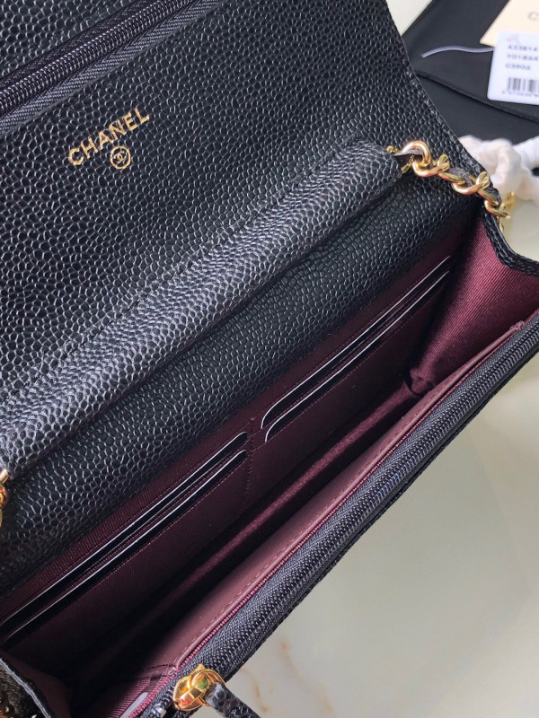 HOT SALE CL CHAIN WALLET CAVIAR