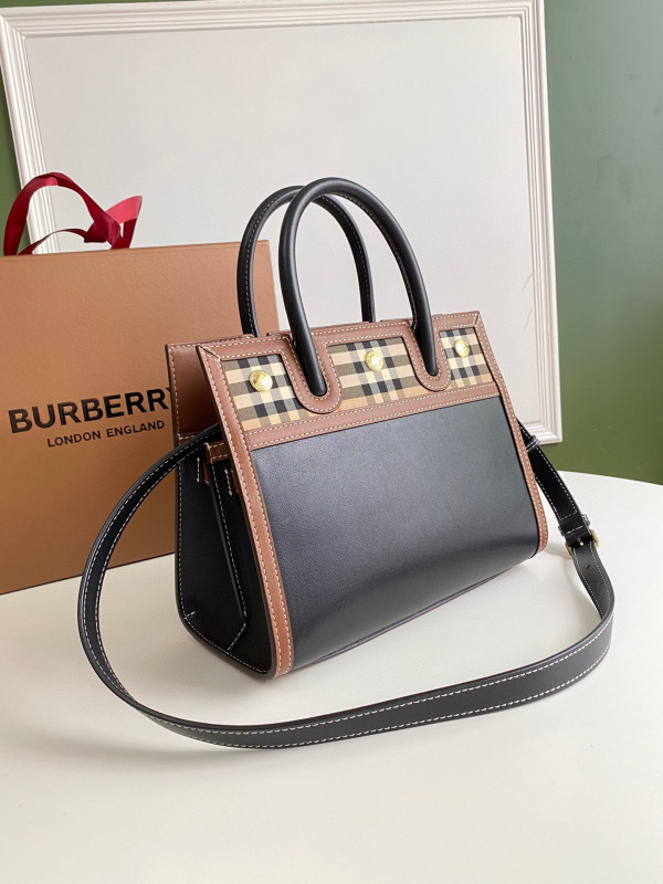 HOT SALE BURBERRY Mini Vintage Check Two-handle Title Bag