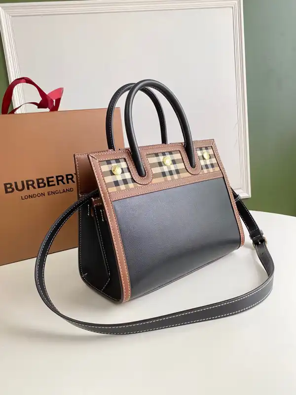 BURBERRY Mini Vintage Check Two-handle Title Bag