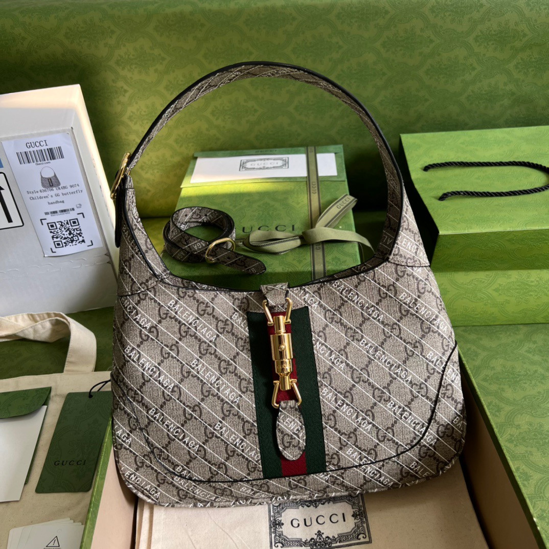 HOT SALE GUCCI X BALENCIAGA Jackie 1961 small shoulder bag