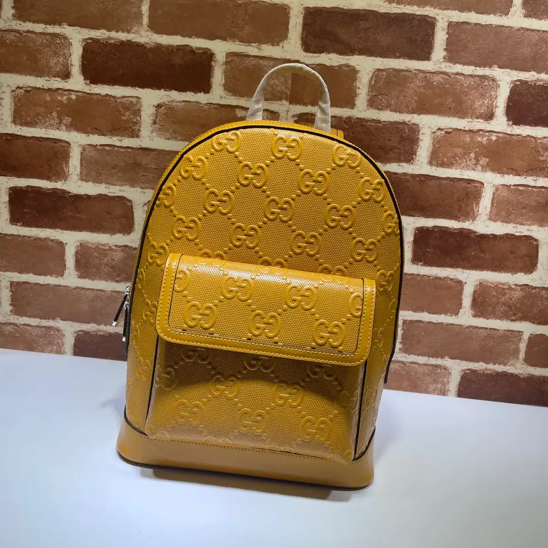 First bag ru GUCCI GG embossed backpack