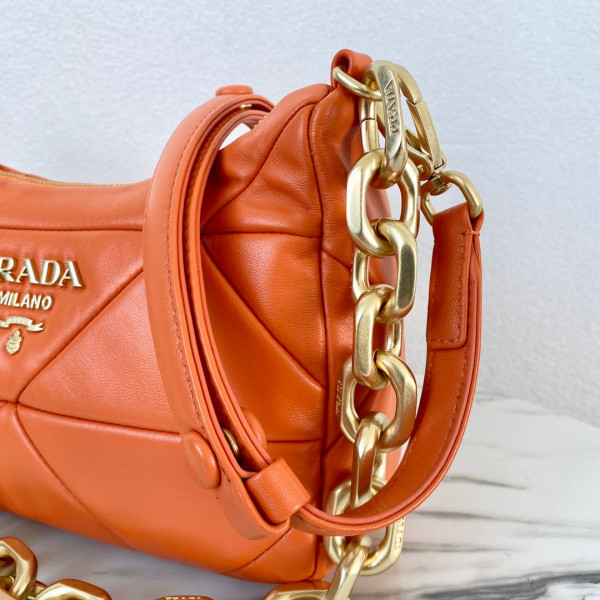 HOT SALE PRADA System nappa leather patchwork bag