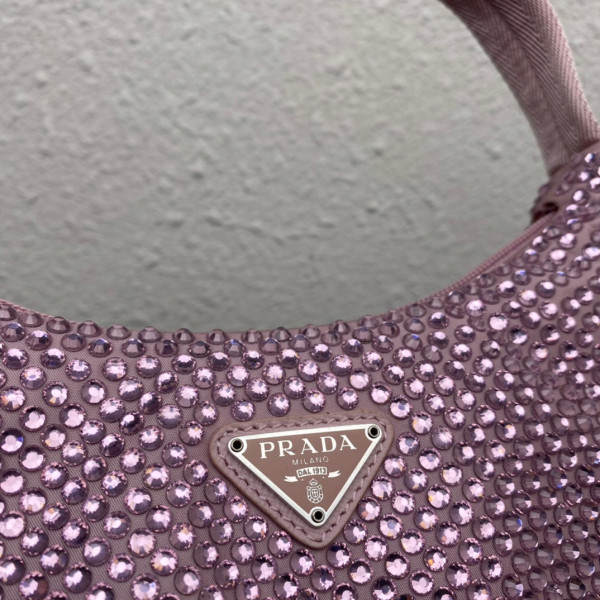 HOT SALE PRADA Satin mini-bag with artificial crystals