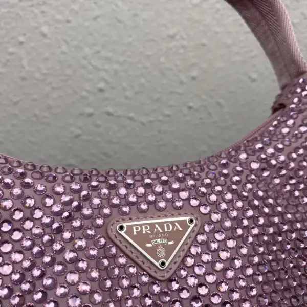 First bag ru PRADA Satin mini-bag with artificial crystals