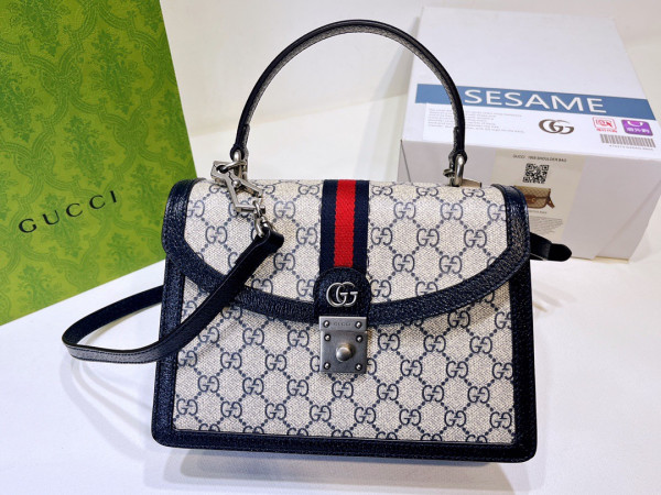 HOT SALE GUCCI Ophidia small top handle bag with Web