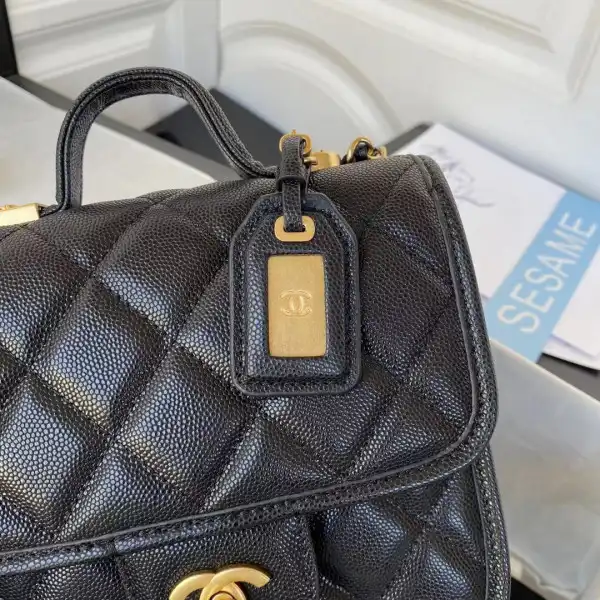 CHANEL SMALL FLAP BAG WITH TOP HANDLE