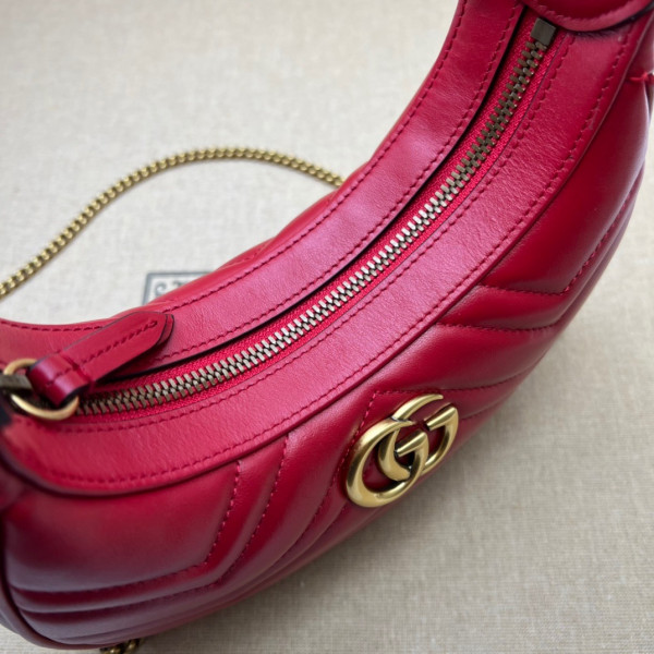 HOT SALE GUCCI GG Marmont half-moon-shaped mini bag