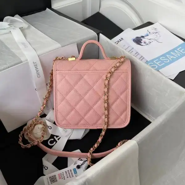 CHANEL SMALL FLAP BAG WITH TOP HANDLE