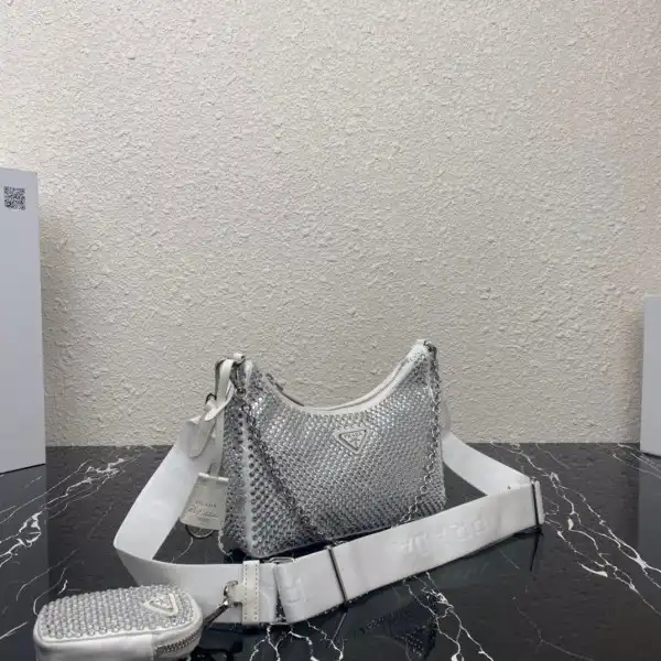 Prada Re-Edition 2005 satin bag with crystals