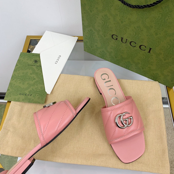 HOT SALE GUCCI Women's slide with Double G