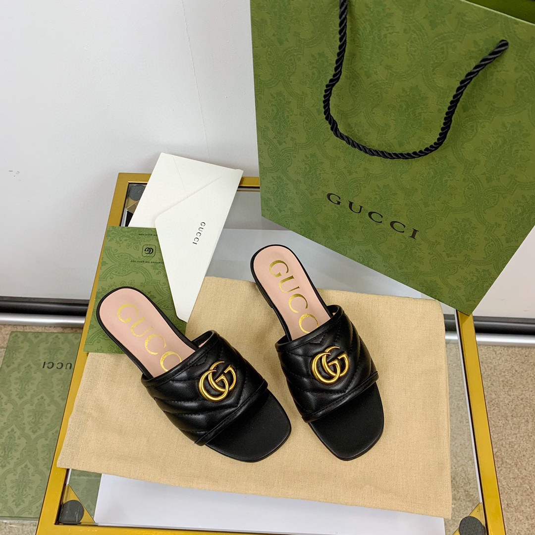 HOT SALE GUCCI Women's slide with Double G